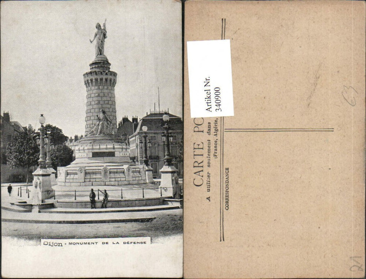 340900,Burgund Cote-Or Dijon Monument de la Defense Denkmal