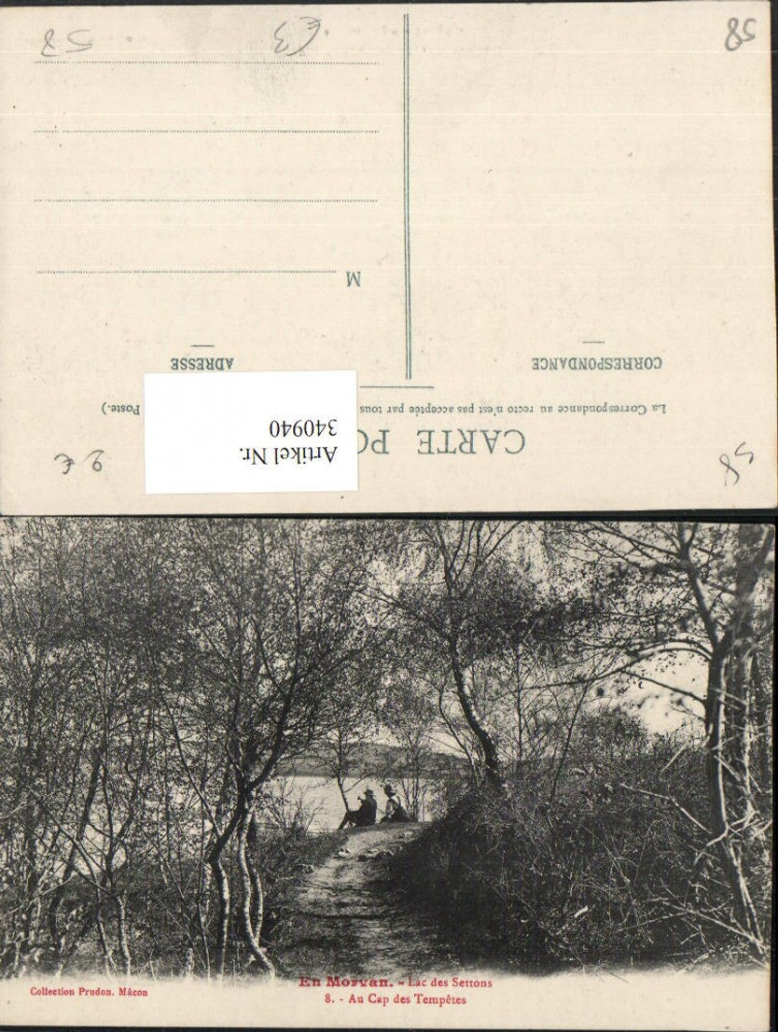 340940,Burgund Nievre En Morvan Lac des Settons Au Cap des Tempetes Wegpartie