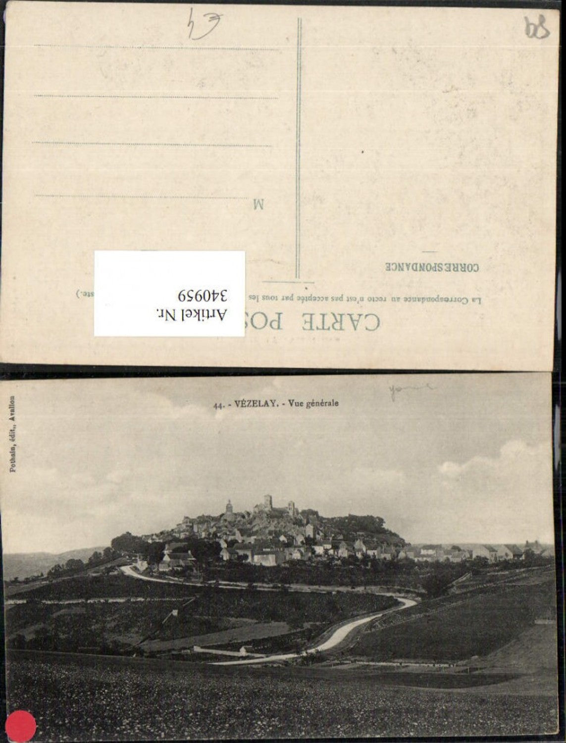 340959,Burgund Yonne Vezelay Vue generale Totale