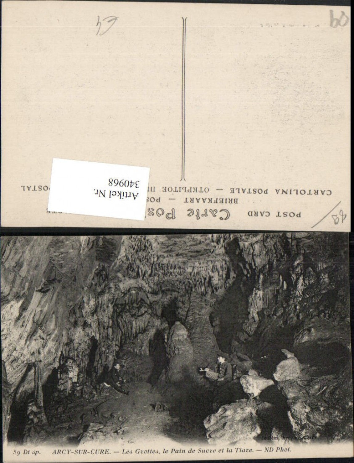 340968,Burgund Yonne Arcy-sur-Cure Les Grottes le Pain de Sucre et la Tiare Grotte