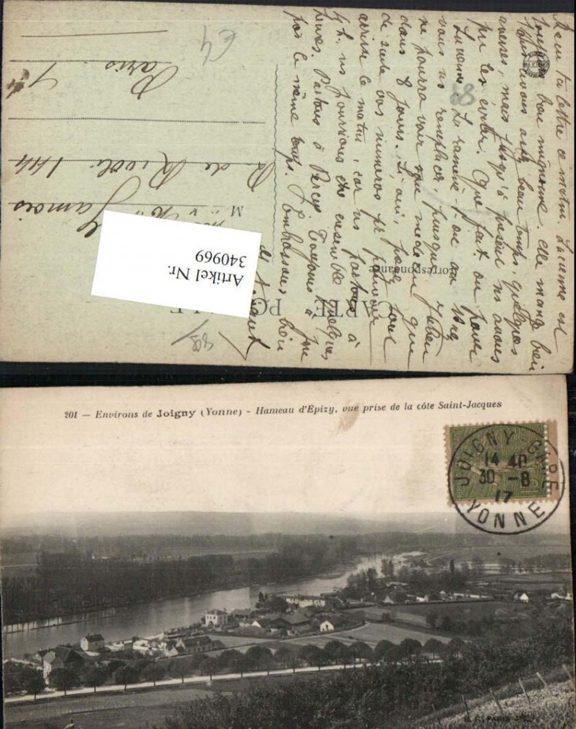 340969,Burgund Yonne Joigny Hameau d'Epizy vue prise de la cote Saint-Jacques