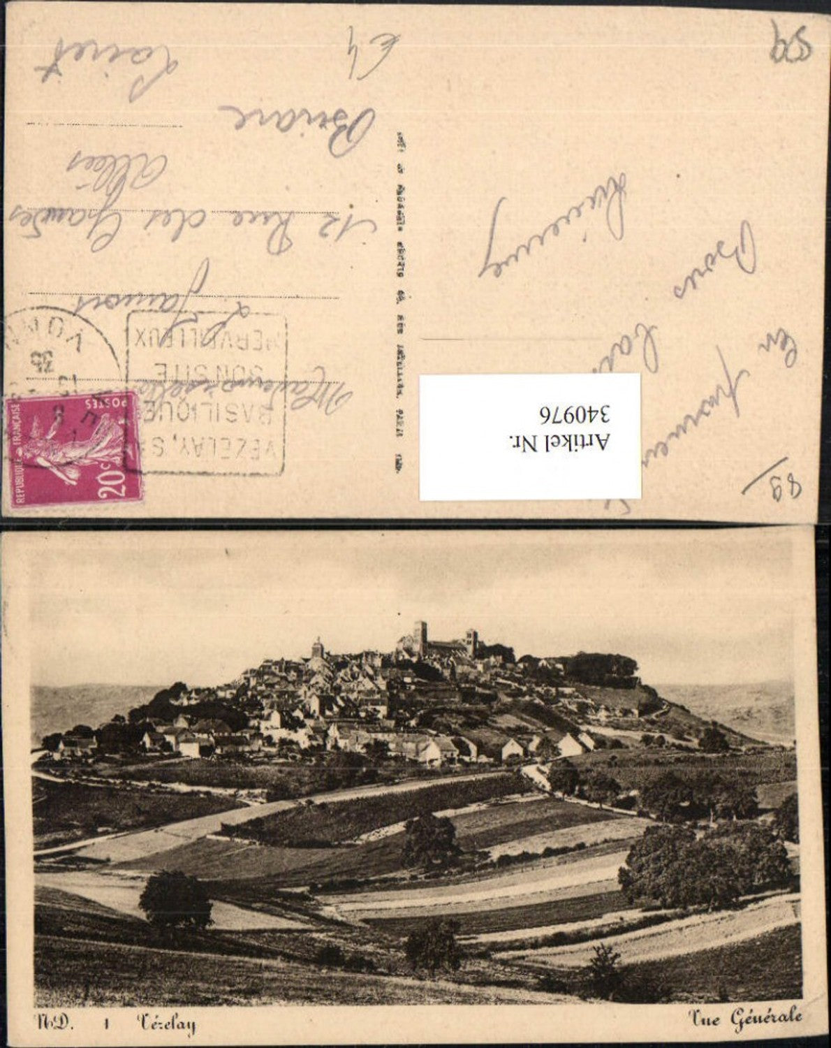 340976,Burgund Yonne Vezelay Vue Generale Totale