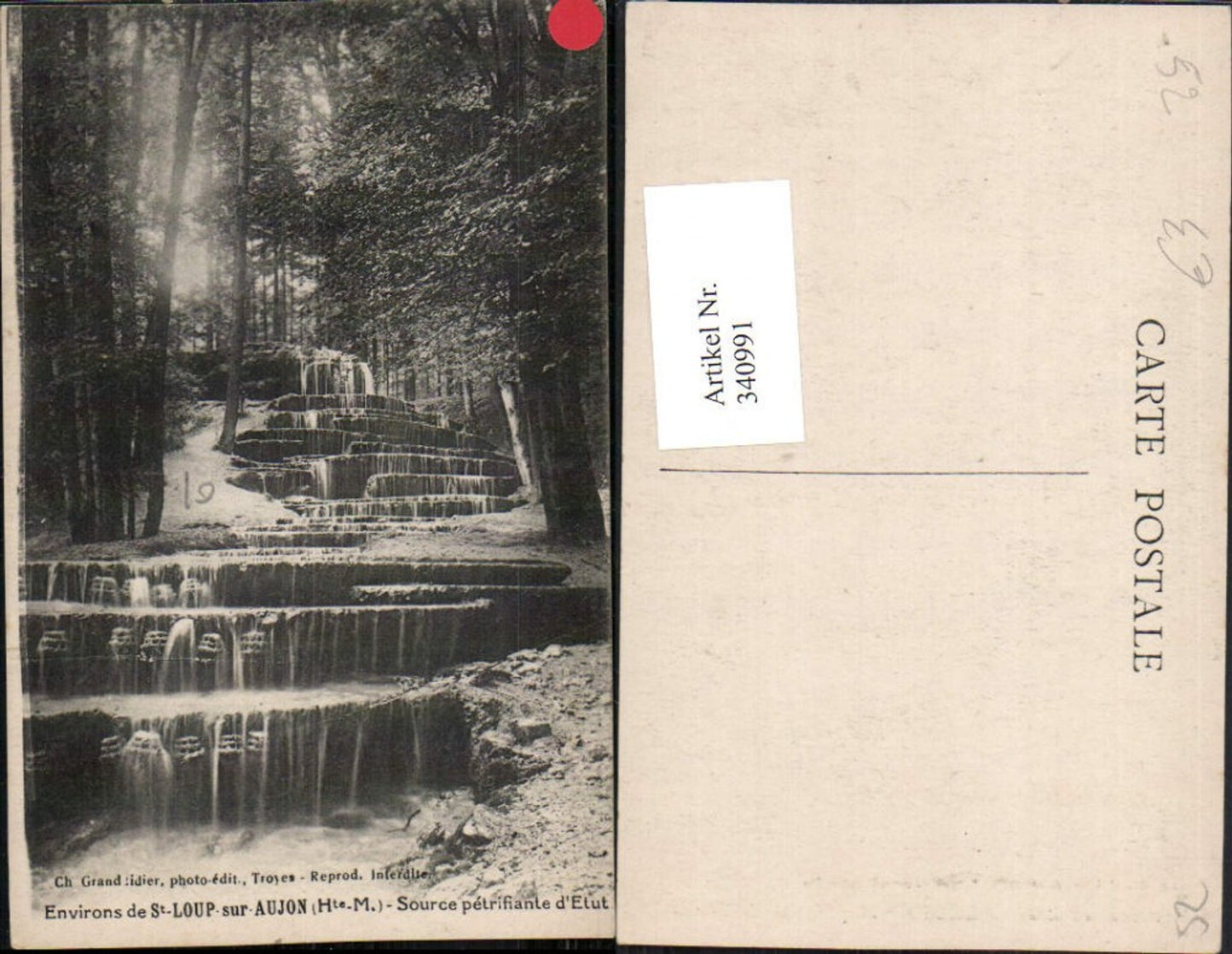 340991,Champagne-Ardenne Haute-Marne St-Loup-sur-Aujon Source petrifiante d'Etut Wasserfall