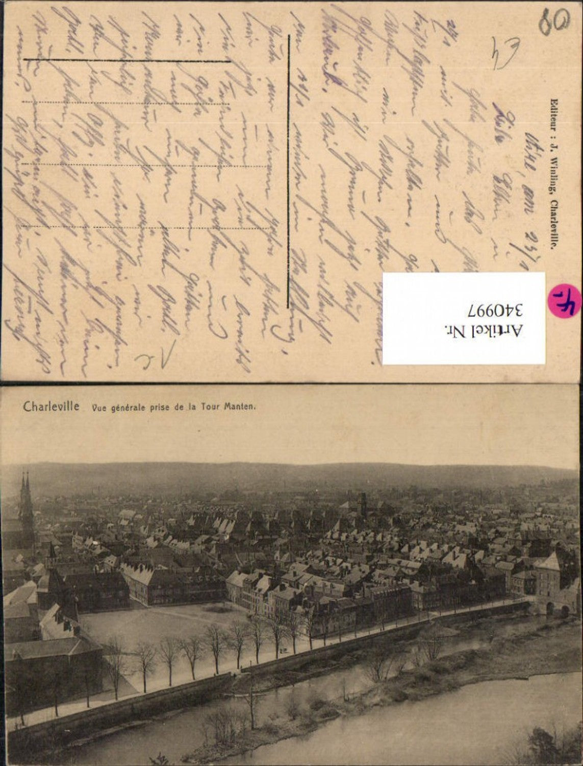 340997,Champagne-Ardenne Ardennes Charleville Vue generale prise de la Tour Manten Totale