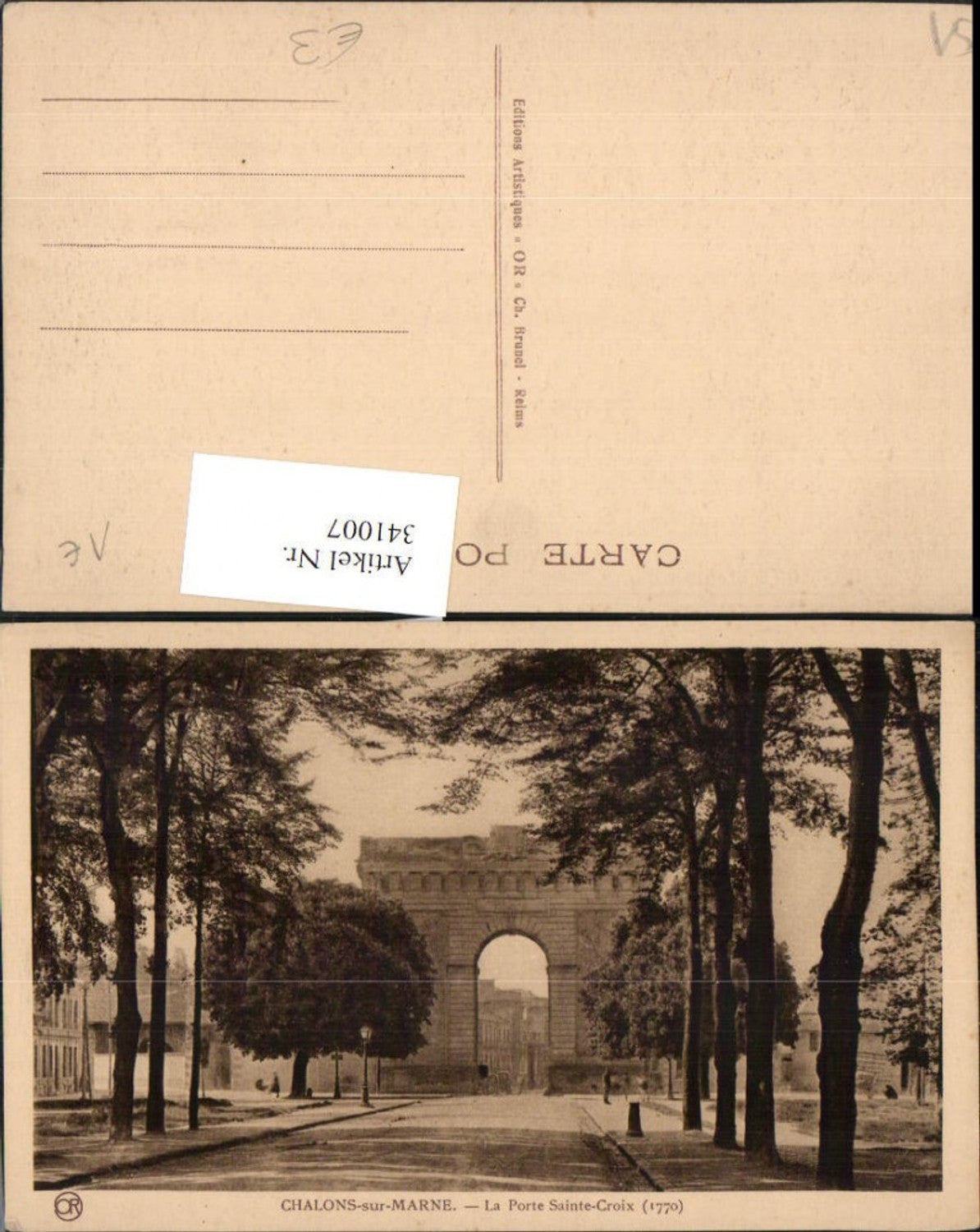 341007,Champagne-Ardenne Marne Chalons-sur-Marne La Porte Sainte-Croix Tor Straßenansicht