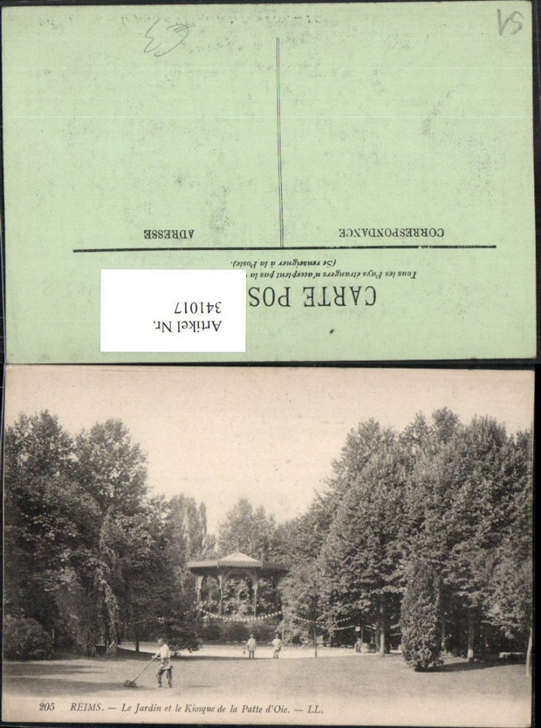 341017,Champagne-Ardenne Marne Reims Le Jardin et le Kiosque de la Patte d'Oie Pavillon