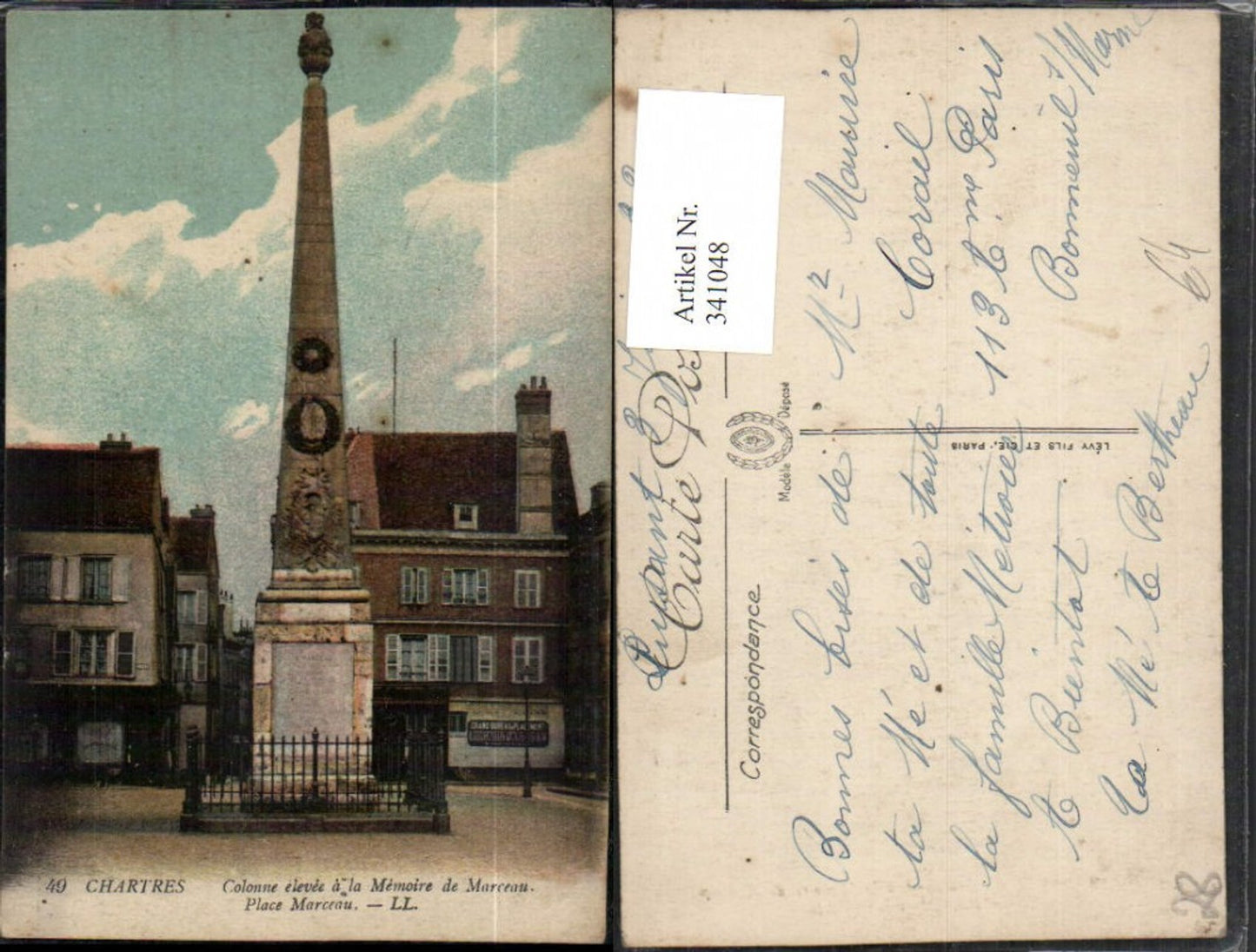341048,Centre Eure-et-Loir Chartres Colonne elevee a la Memoire de Marceau Obelisk