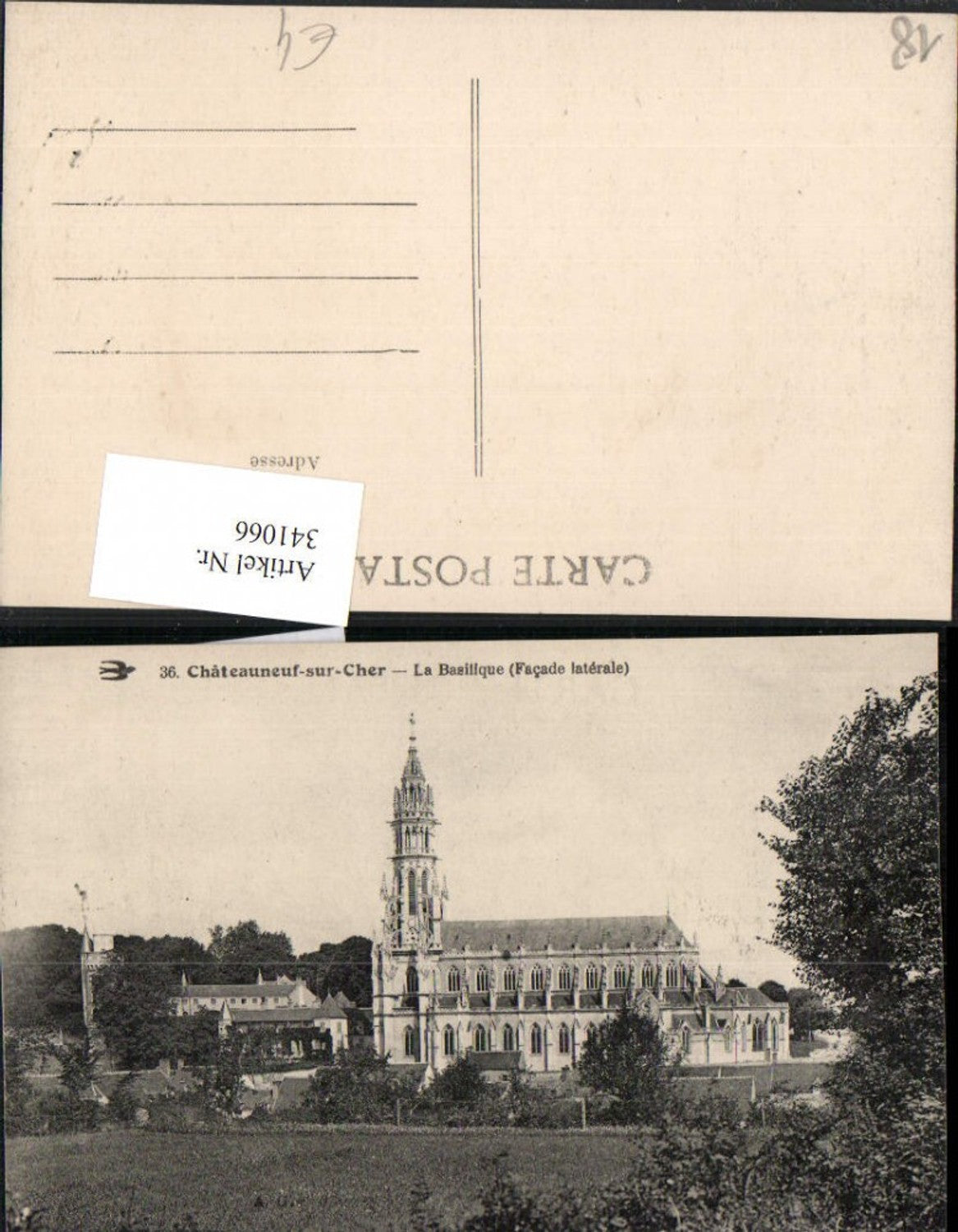 341066,Centre Cher Chateauneuf-sur-Cher La Basilique Kirche