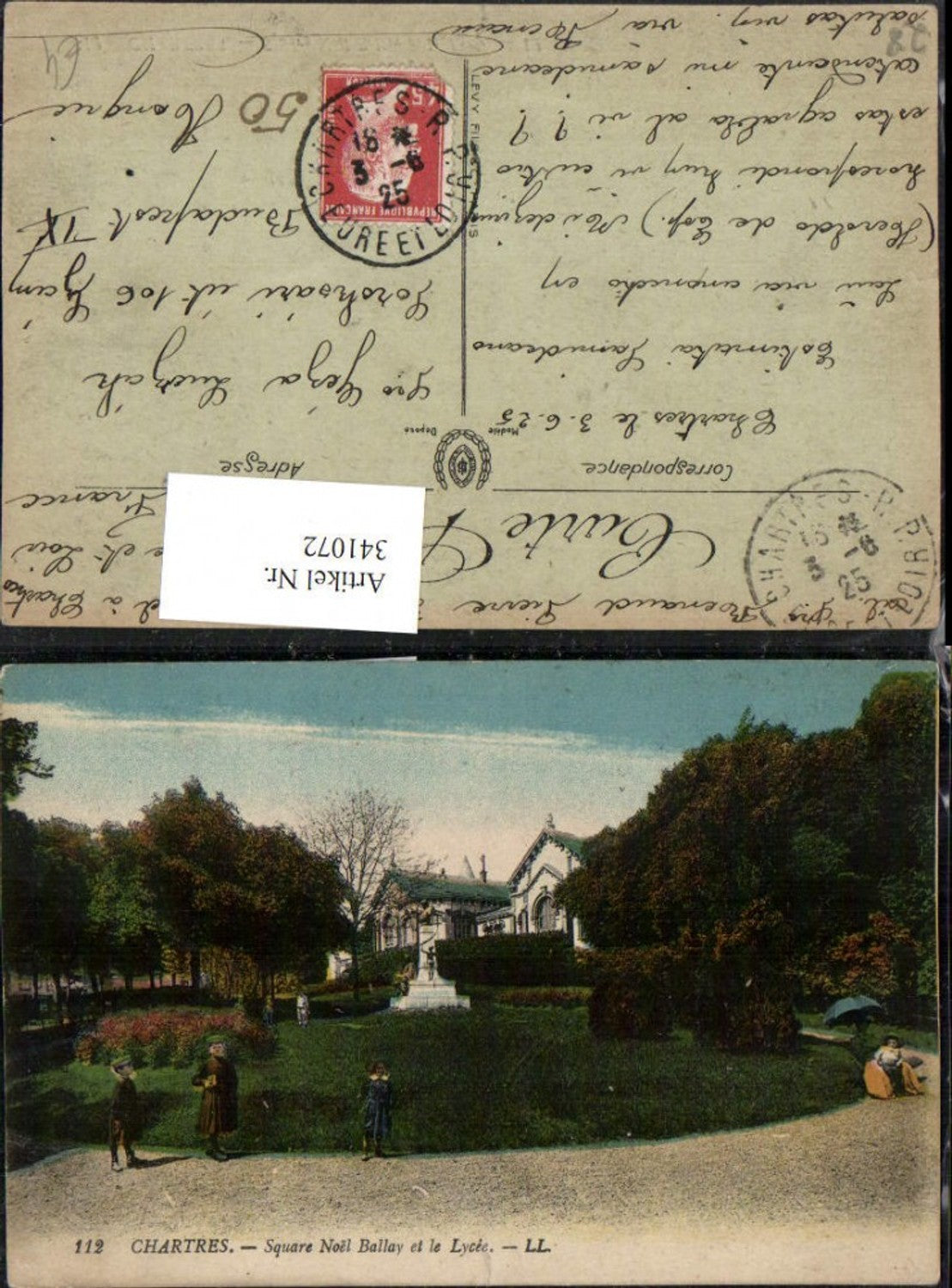 341072,Centre Eure-et-Loir Chartres Square Noel Ballay et le Lycee Park Denkmal