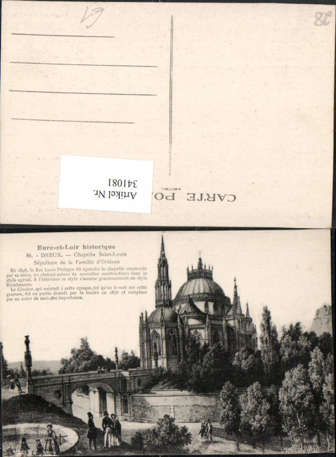 341081,Centre Eure-et-Loir Dreux Chapelle Saint-Louis Kirche Brücke