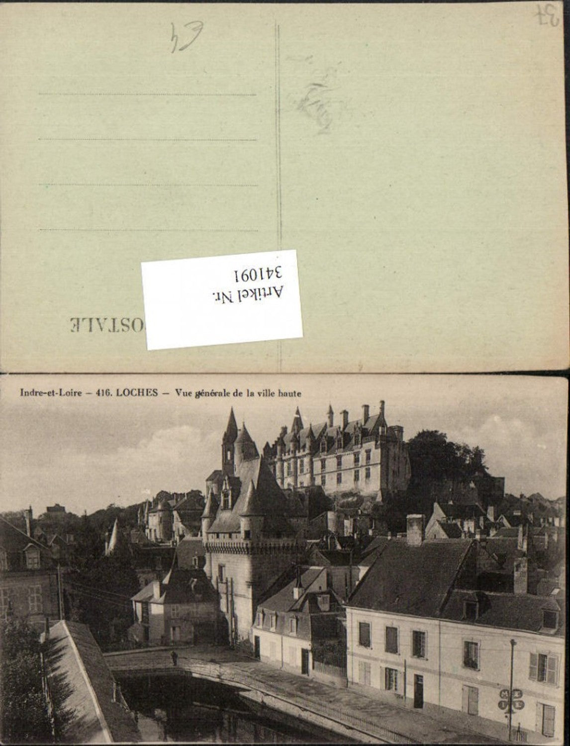341091,Centre Indre-et-Loire Loches Vue generale de la ville haute Teilansicht Schloss