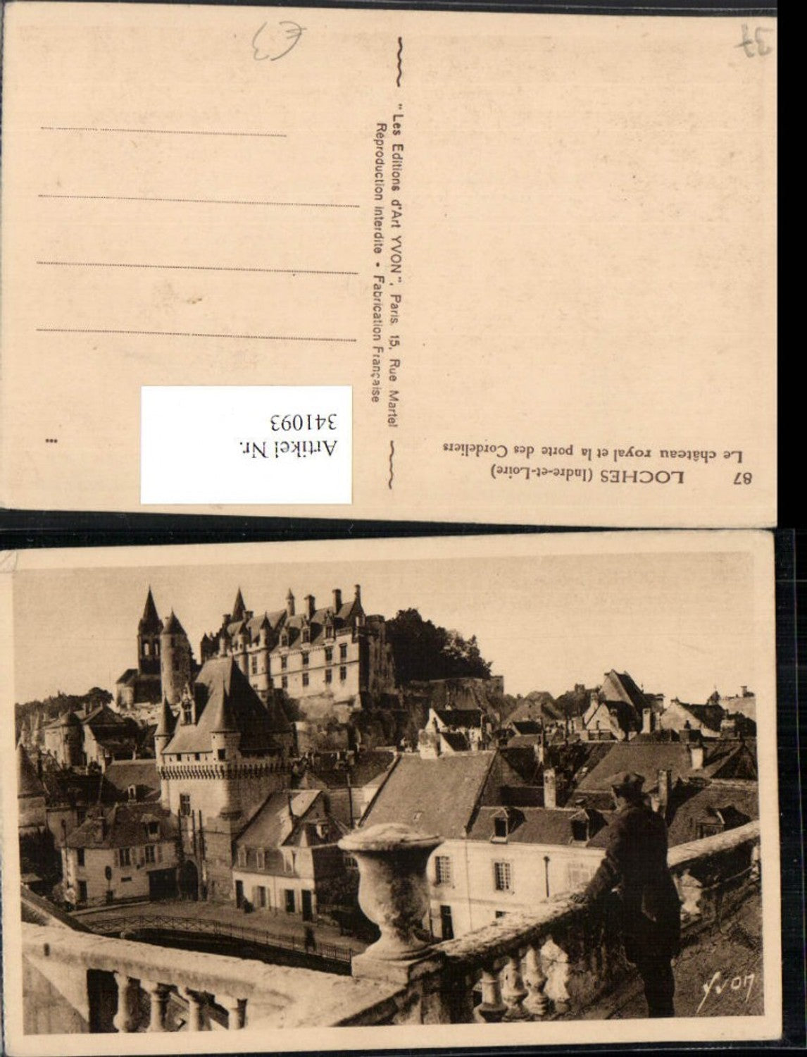 341093,Centre Indre-et-Loire Loches Le chateau royal et la porte des Cordeliers Schloss