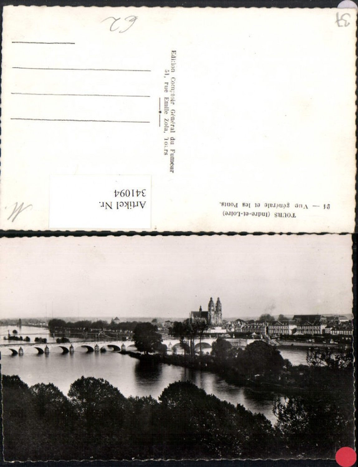 341094,Centre Indre-et-Loire Tours Vue generale et les Ponts Teilansicht Brücke