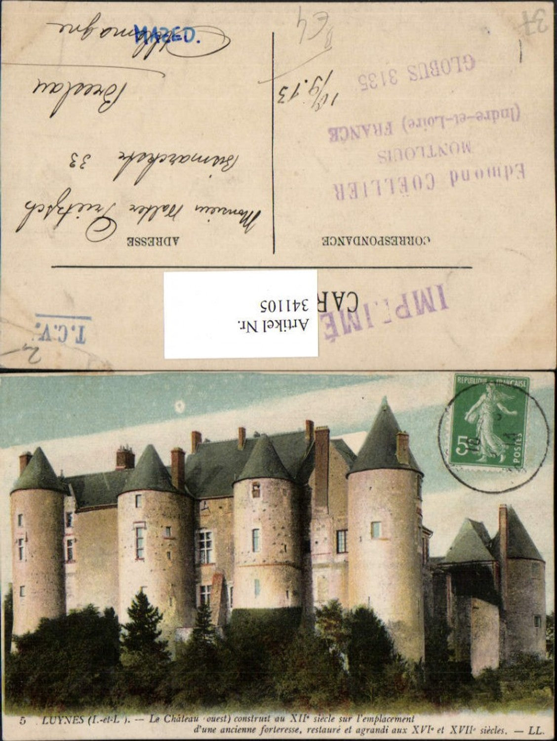 341105,Centre Indre-et-Loire Luynes Le Chateau Schloss