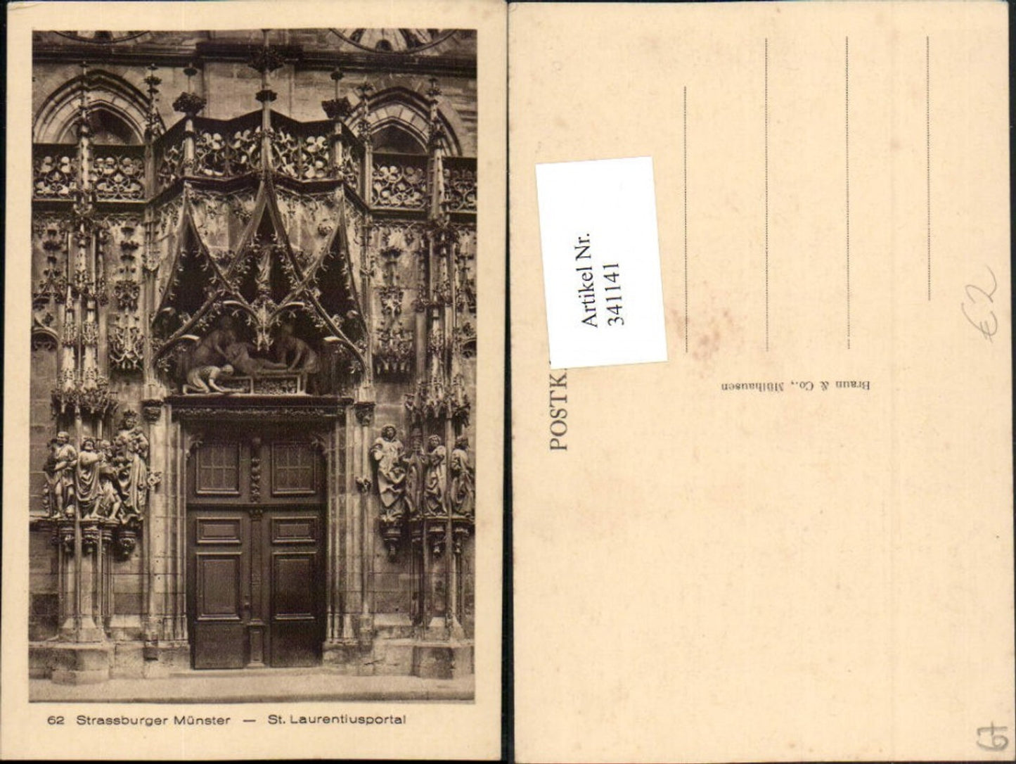 341141,Elsass Bas-Rhin Straßburg Münster St. Laurentiusportal Portal
