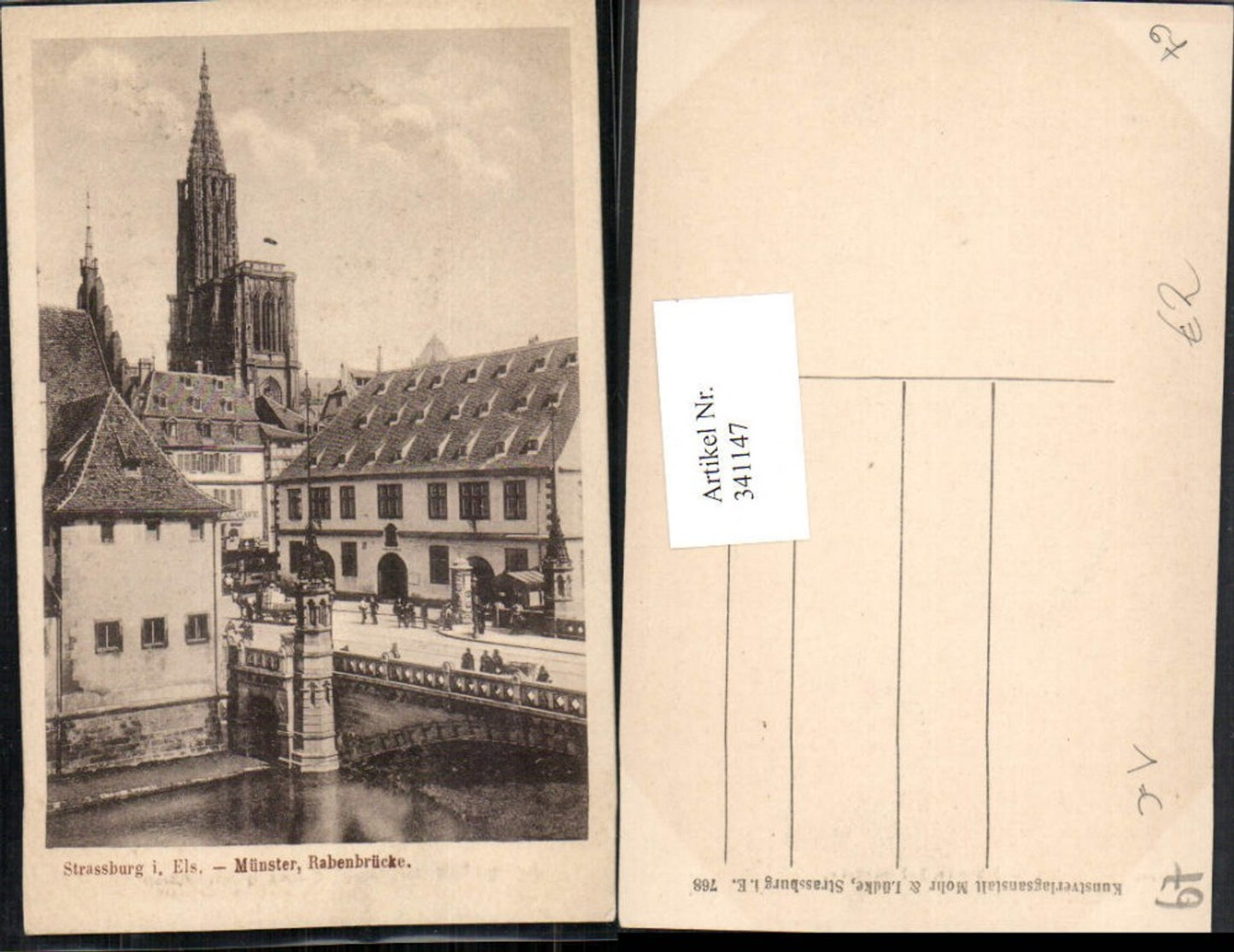 341147,Elsass Bas-Rhin Straßburg Münster Rabenbrücke Brücke Kirche