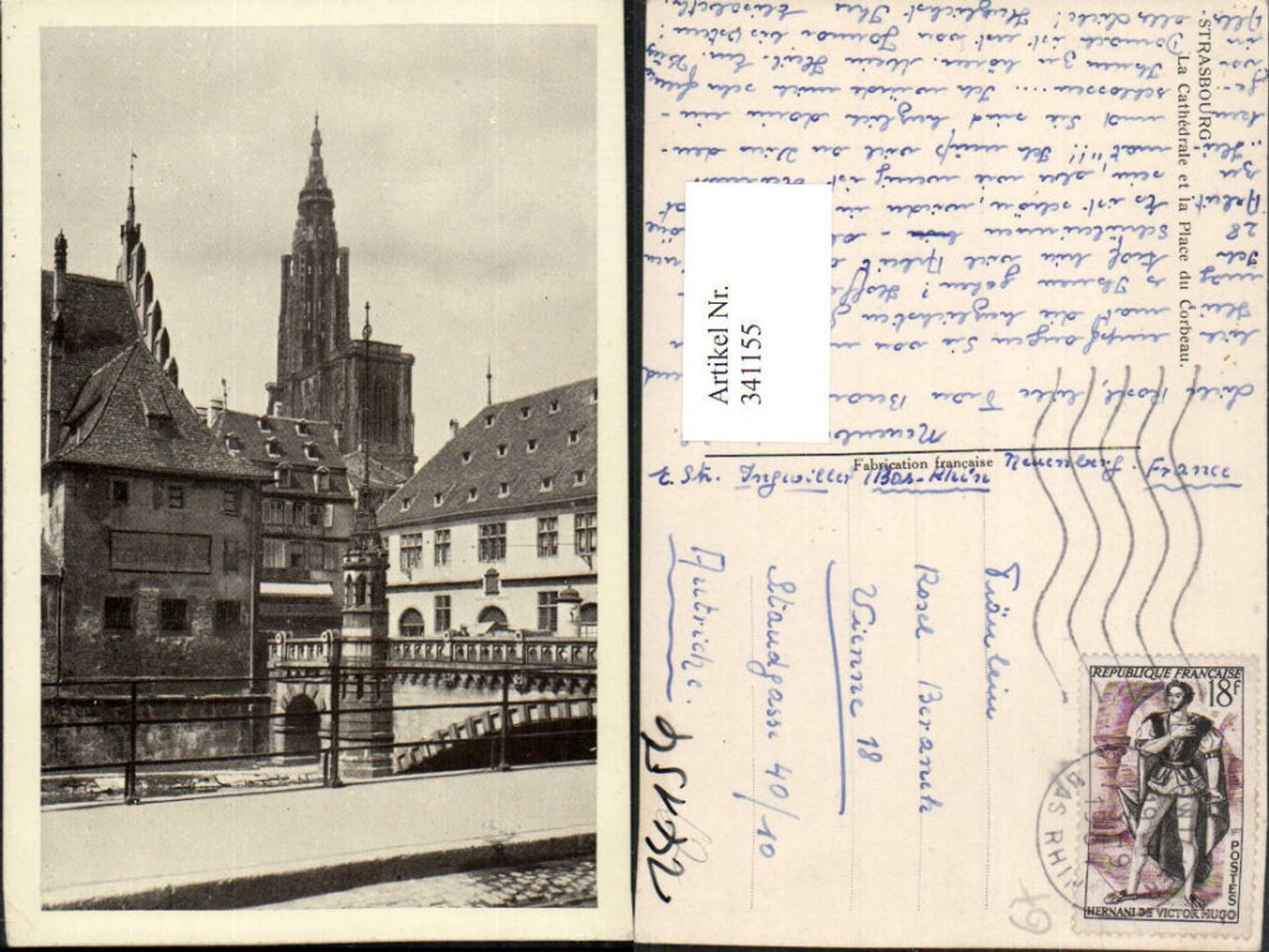 341155,Elsass Bas-Rhin Strasbourg Straßburg La Cathedrale et la Place du Corbeau Brücke