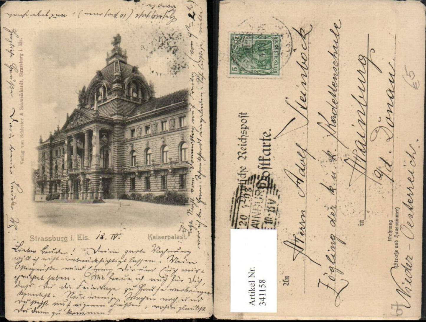 341158,Elsass Bas-Rhin Straßburg Kaiserpalast Gebäude