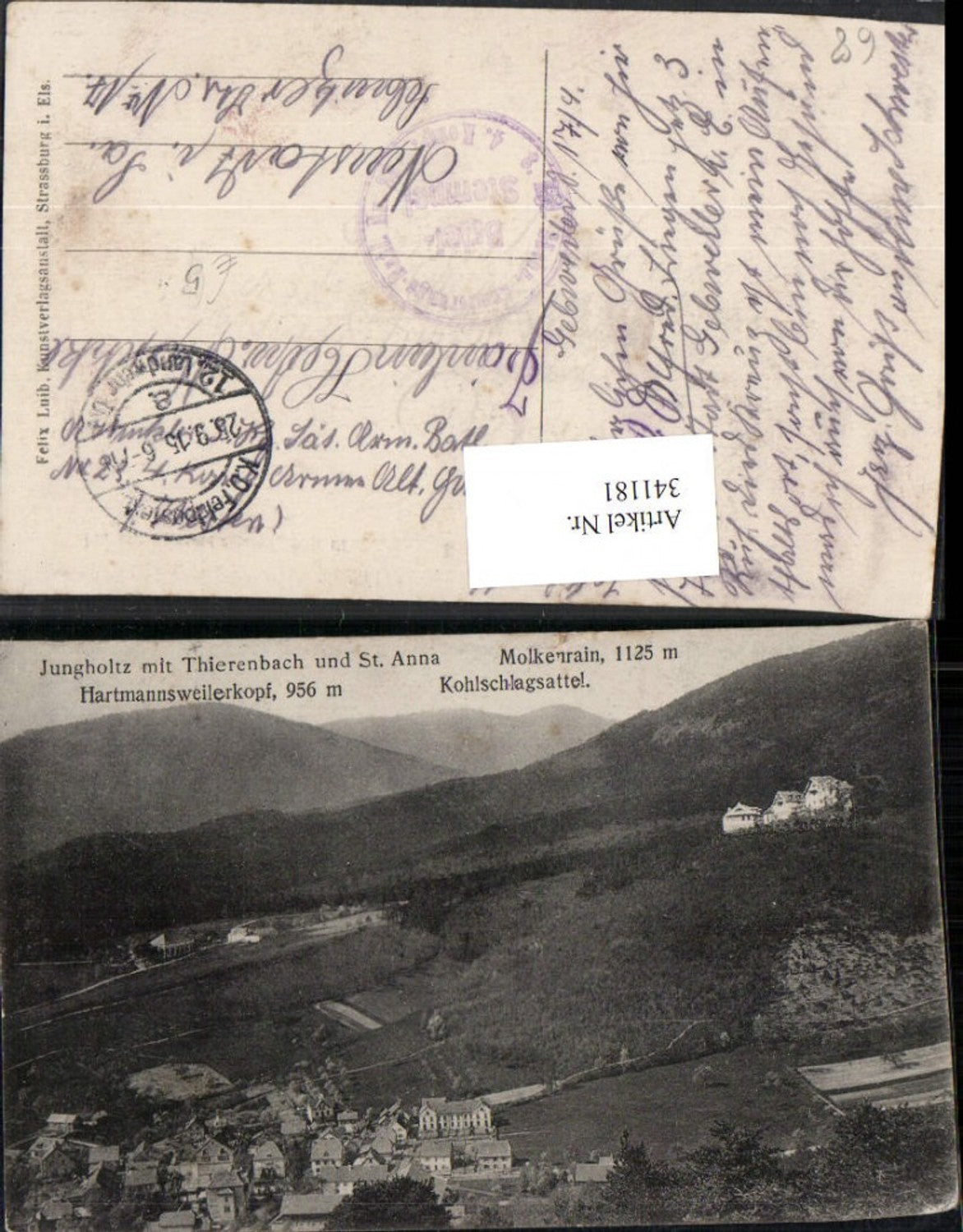 341181,Elsass Haut-Rhin Jungholtz m. Thierenbach u. St. Anna Totale Bergkulisse