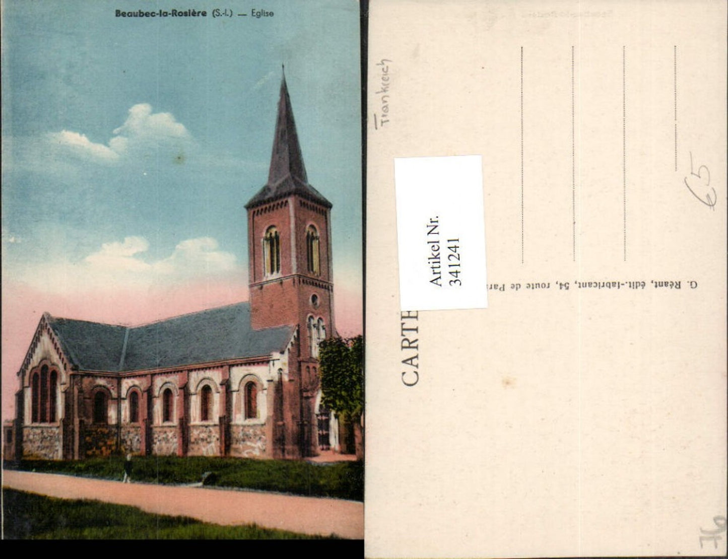 341241,Haute-Normandie Seine-Maritime Beabuec-la-Rosiere Eglise Kirche
