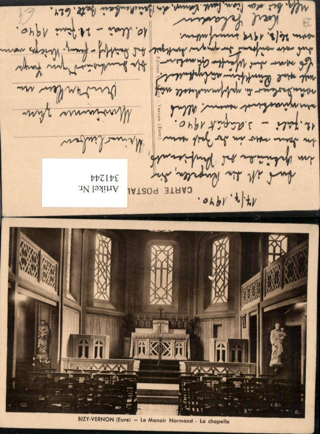 341244,Haute-Normandie Eure Bizy-Vernon Le Manoir Normand La chapelle Kirche