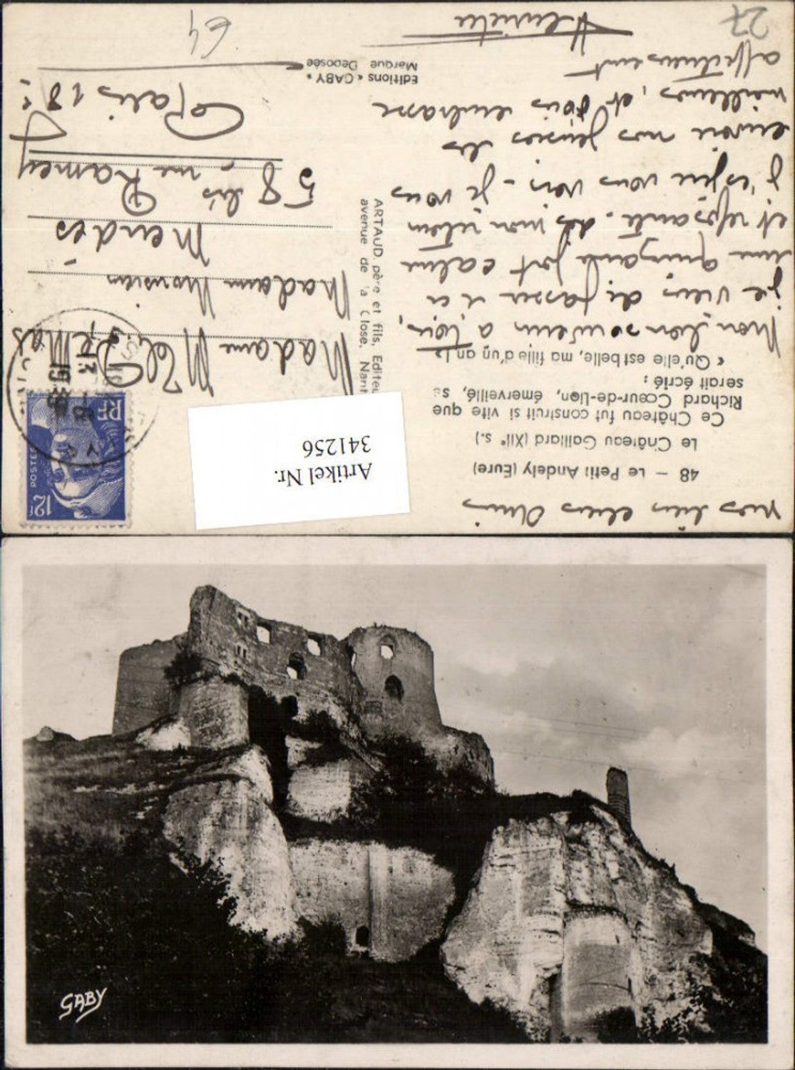 341256,Haute-Normandie Eure Le Petit Andely Chateau Gaillard Schlossruine