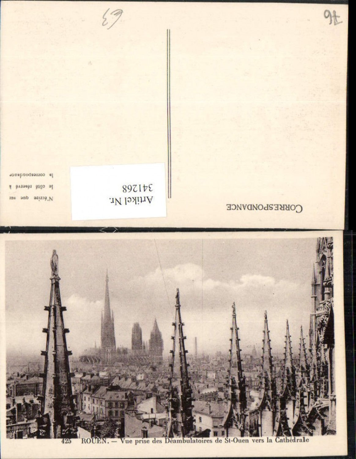 341268,Haute-Normandie Seine-Maritime Rouen Vue prise des Deambulatoires de St-Ouen