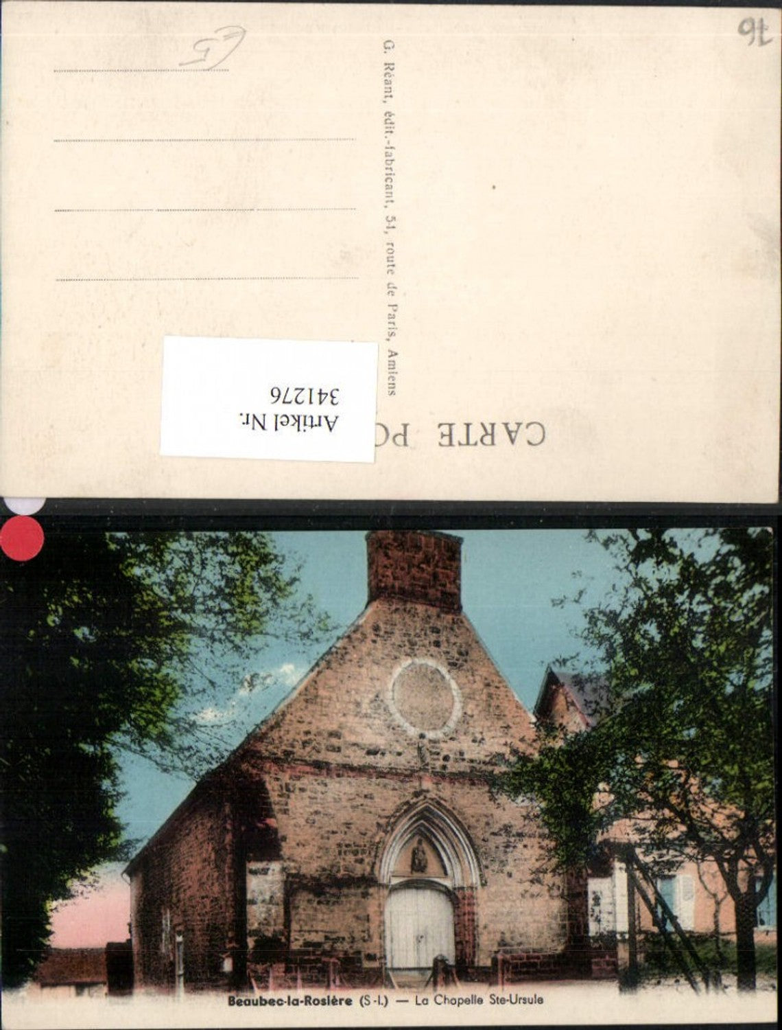 341276,Haute-Normandie Seine-Maritime Beaubec-la-Rosiere La Chapelle Ste-Ursule Chapel