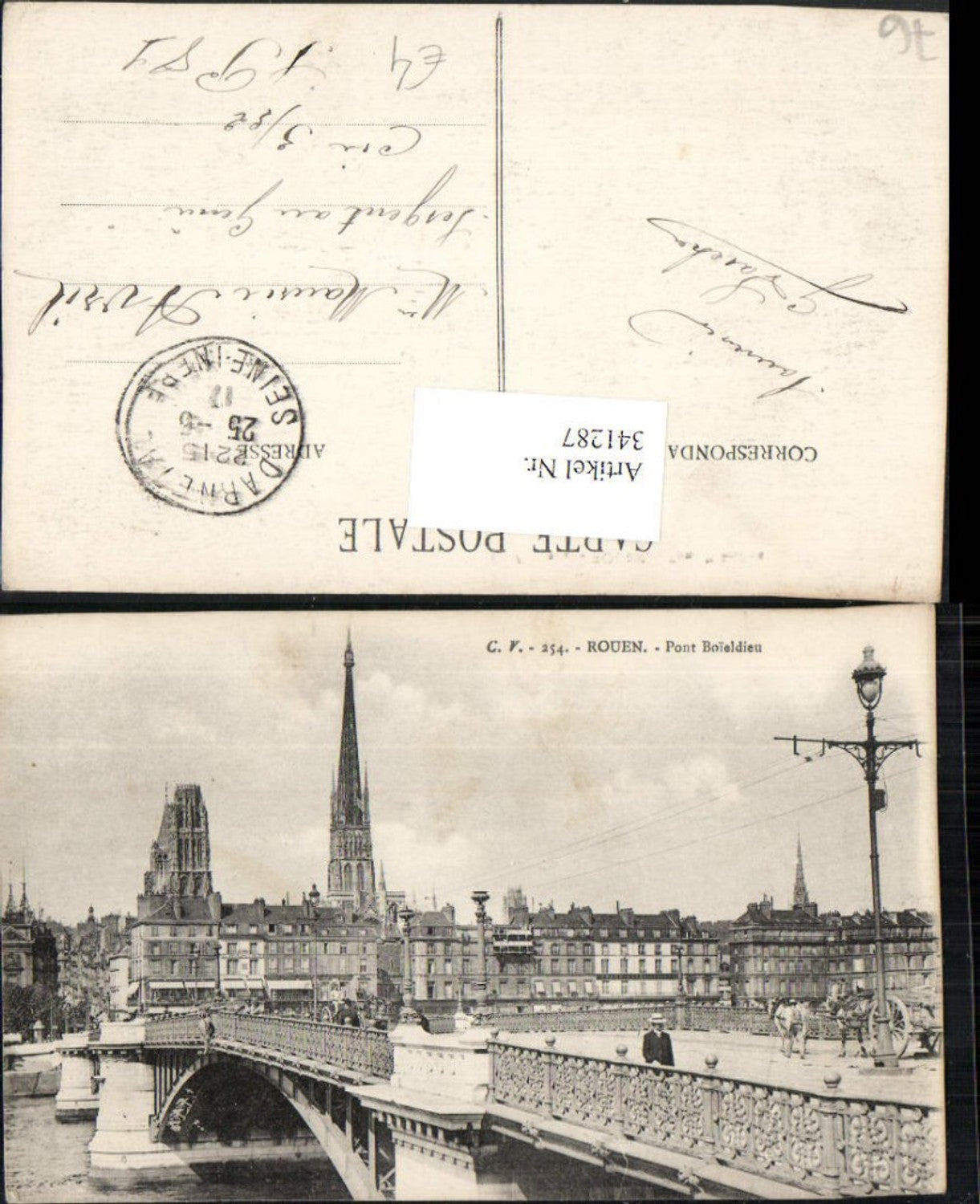 341287,Haute-Normandie Seine-Maritime Rouen Pont Boieldieu Brücke Kirchenturm