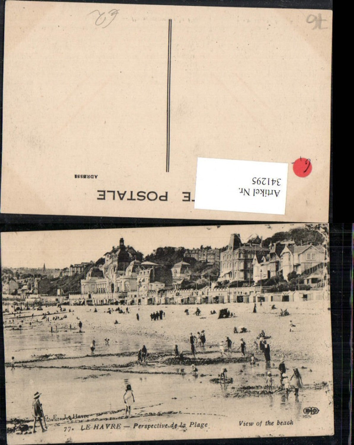 341295,Haute-Normandie Seine-Maritime Le Havre Perspective de la Plage Strand Strandleben