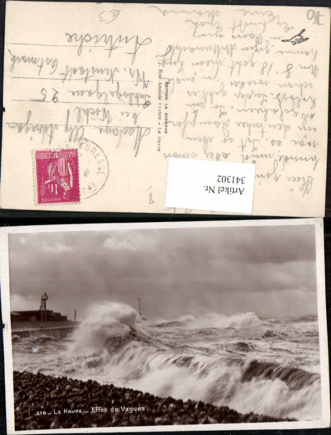 341302,Haute-Normandie Seine-Maritime Le Havre Effet de Vagues Brandung Welle