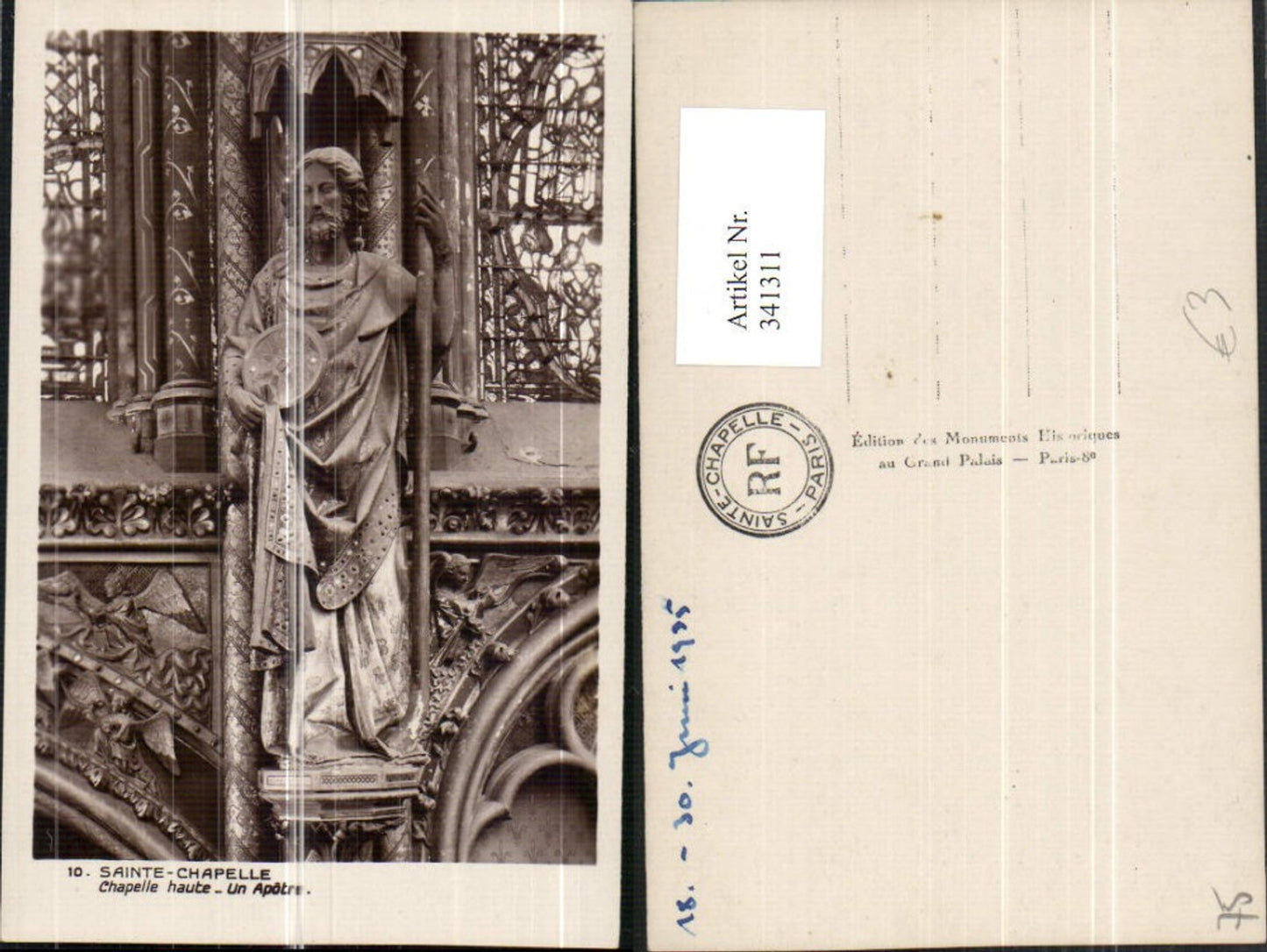 341311,Ile-de-France Paris Sainte-Chapelle Chapelle haute Un Apotre Kirche Statue