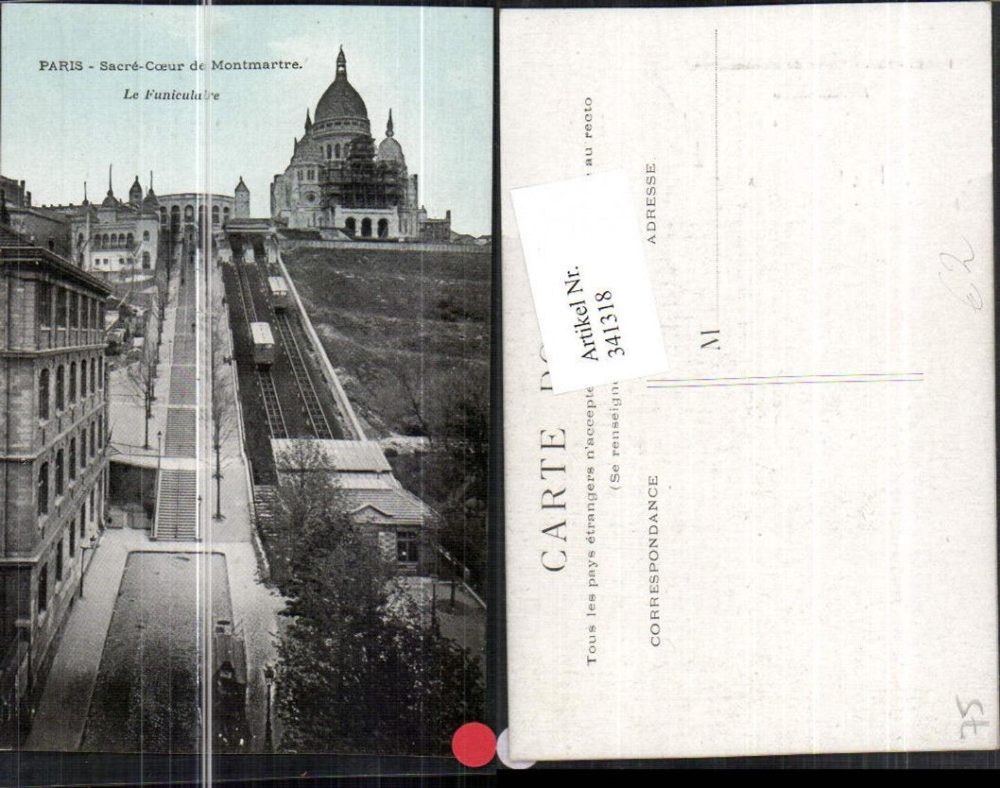 341318,Ile-de-France Paris Sacre-Coeur de Montmartre Le Funicularie Bergbahn Kirche