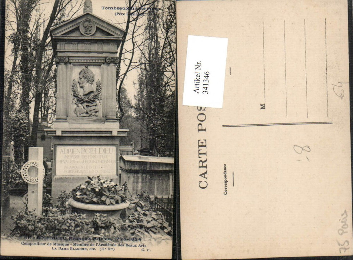341346,Ile-de-France Paris Tombeau Boieldieu Francois Adrien Grabmal