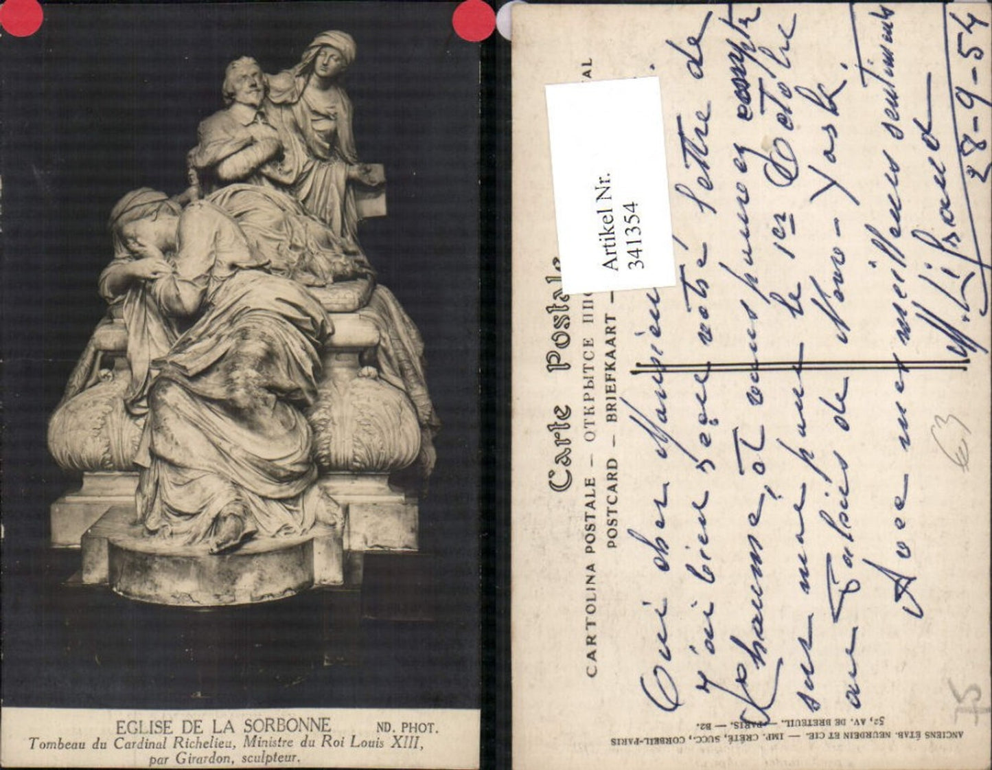 341354,Ile-de-France Paris Eglise de la Sorbonne Tombeau Cardinal Richelieu Grabmal