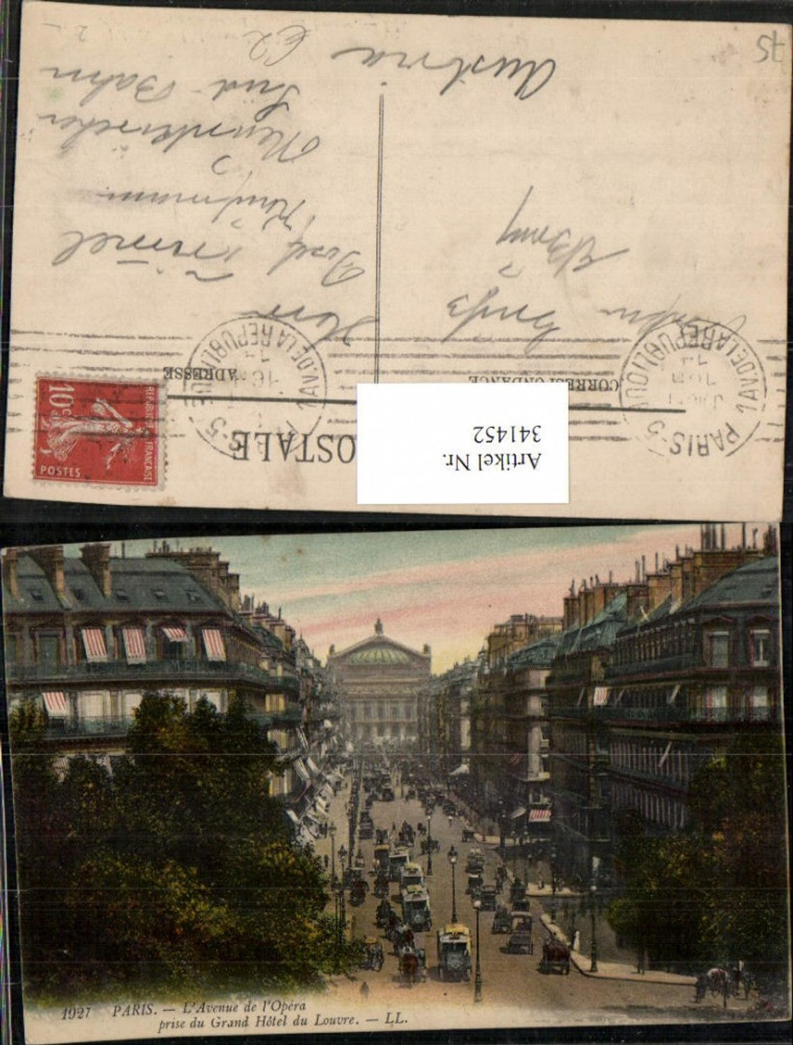 341452,Ile-de-France Paris Avenue de l'Opera prise du Grand Hotel du Louvre Straße