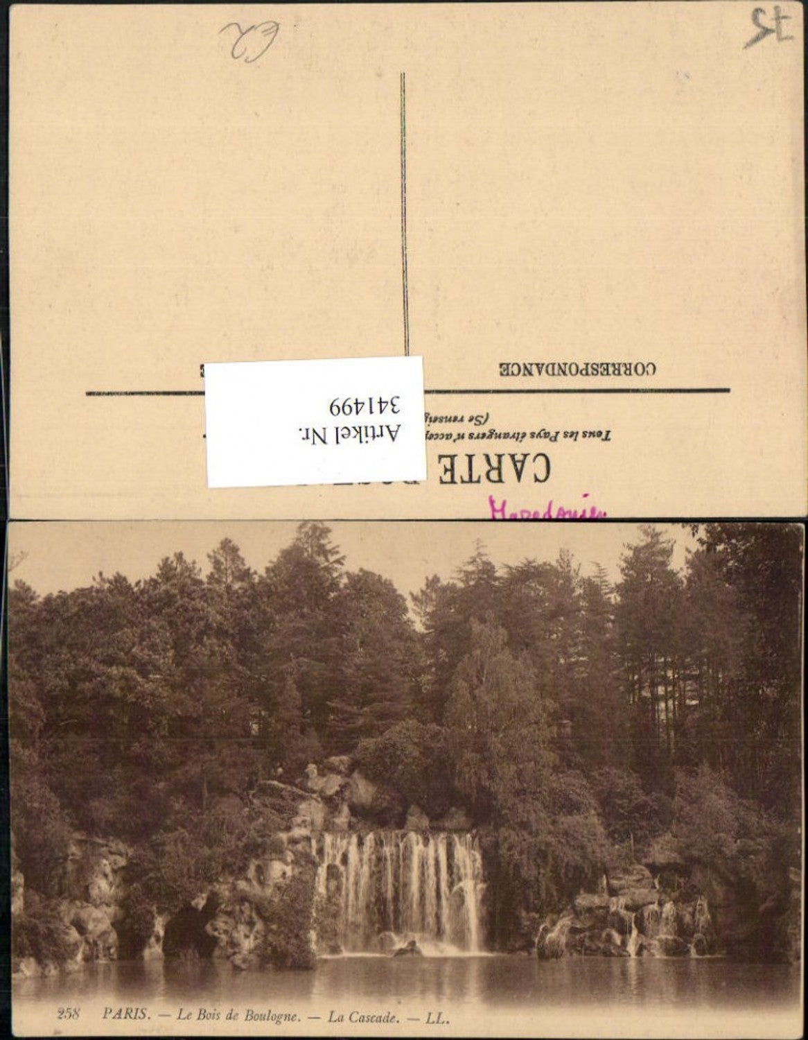 341499,Ile-de-France Paris Le Bois de Boulogne La Cascade Wasserfall