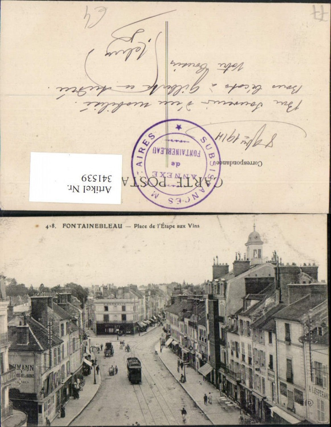 341539,Ile-de-France Seine-et-Marne Fontainebleau Place de l'Etape aux Vins Straßenbahn
