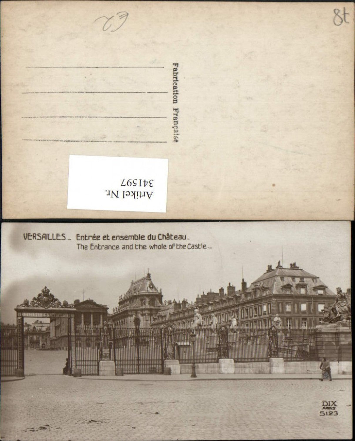 341597,Ile-de-France Yvelines Versailles Entree et ensemble du Chateau Schloss Eingang