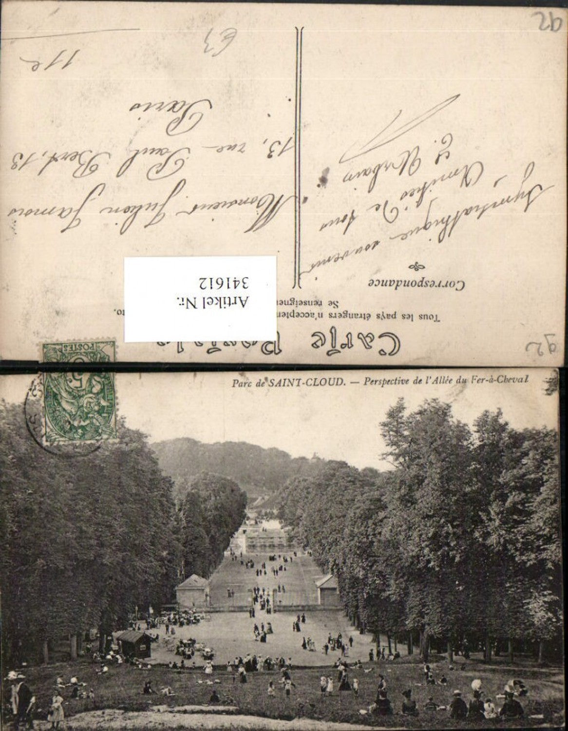 341612,Ile-de-France Hauts-de-Seine Saint-Cloud Parc Perspective de l'Allee du Fer-a-Cheval Park