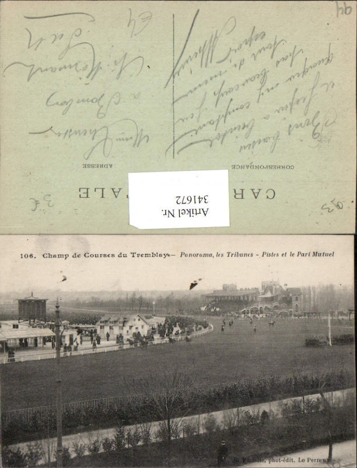 341672,Ile-de-France Val-de-Marne Champ de Courses du Tremblay Tribunes Pferderennen