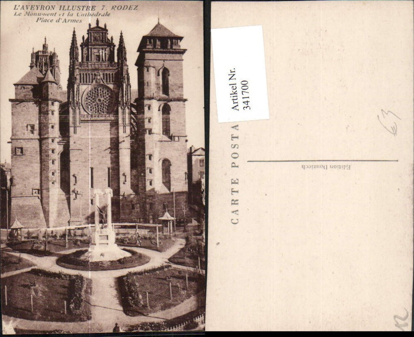 341700,Midi-Pyrenees Aveyron Rodez Le Monument et la Cathedrale Kirche