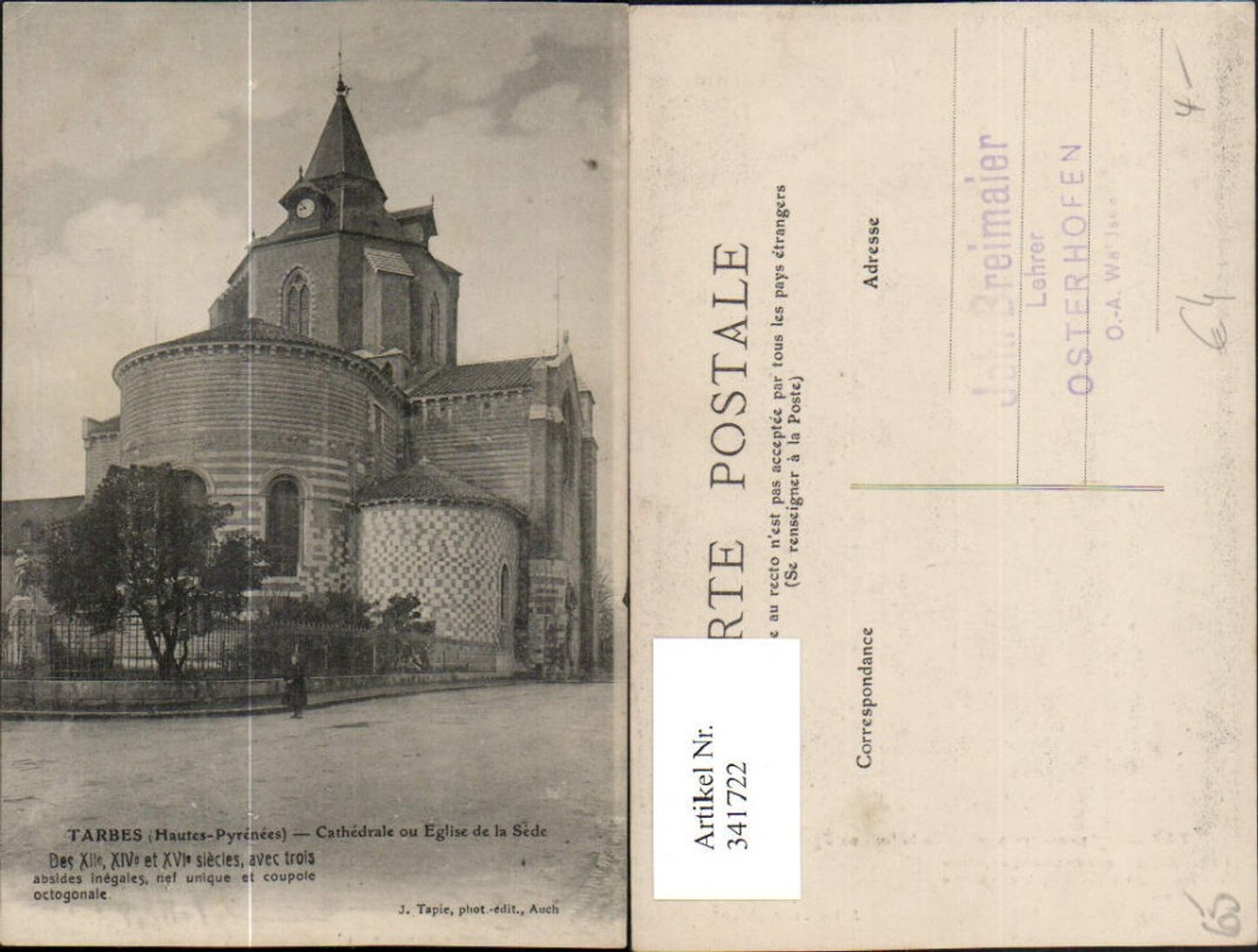 341722,Midi-Pyrenees Hautes-Pyrenees Tarbes Cathedrale ou Eglise de la Sede Kirche