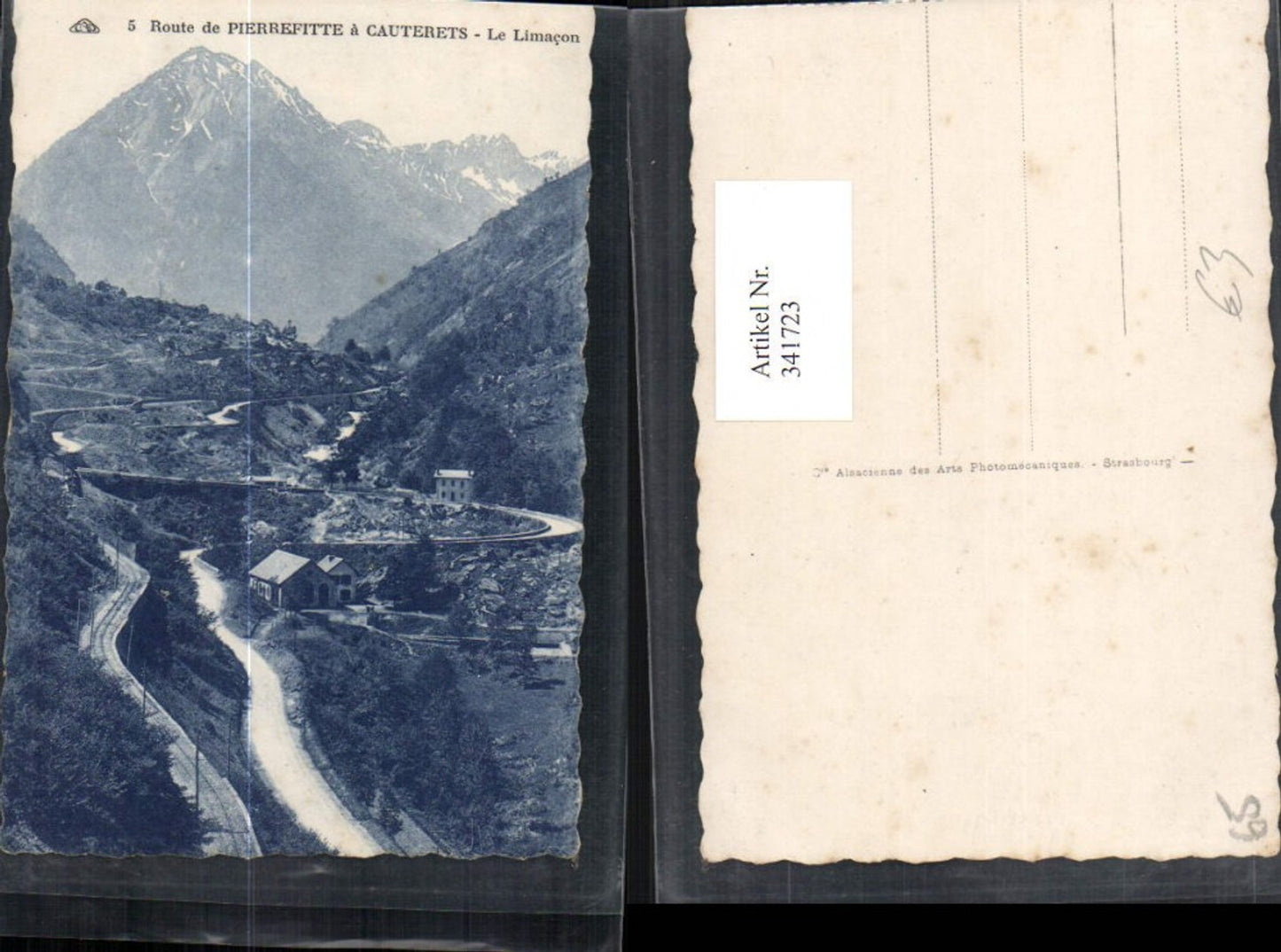 341723,Midi-Pyrenees Hautes-Pyrenees Route de Pierrefitte a Cauterets Le Limacon Bergkulisse