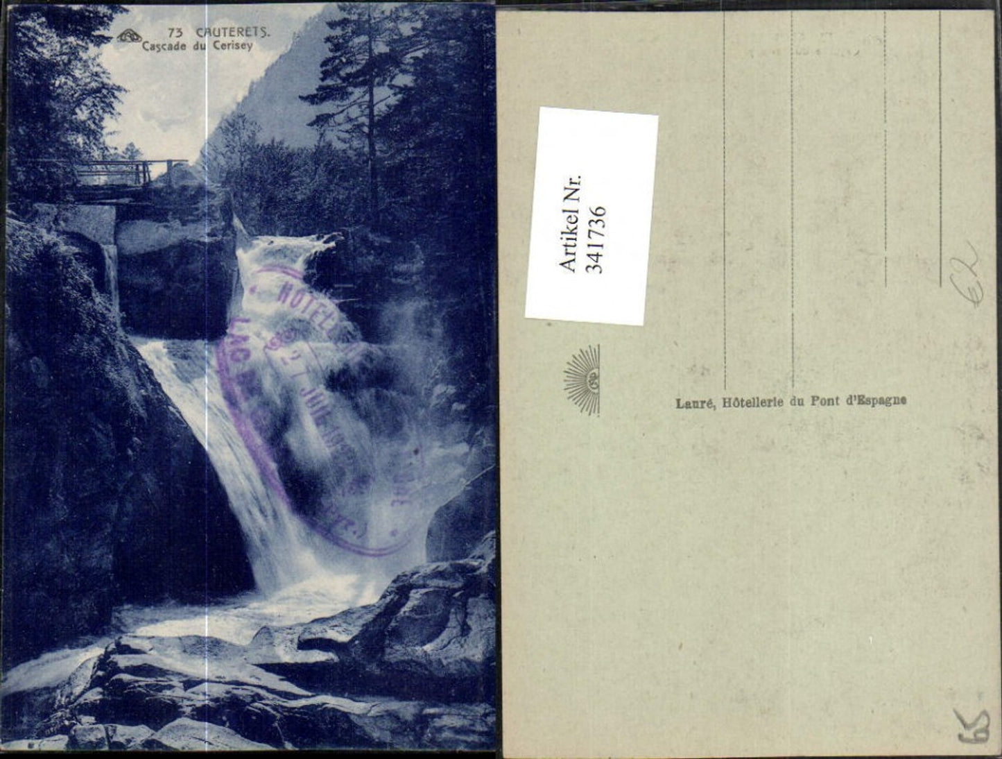 341736,Midi-Pyrenees Hautes-Pyrenees Cauterets Cascade du Cerisey Wasserfall