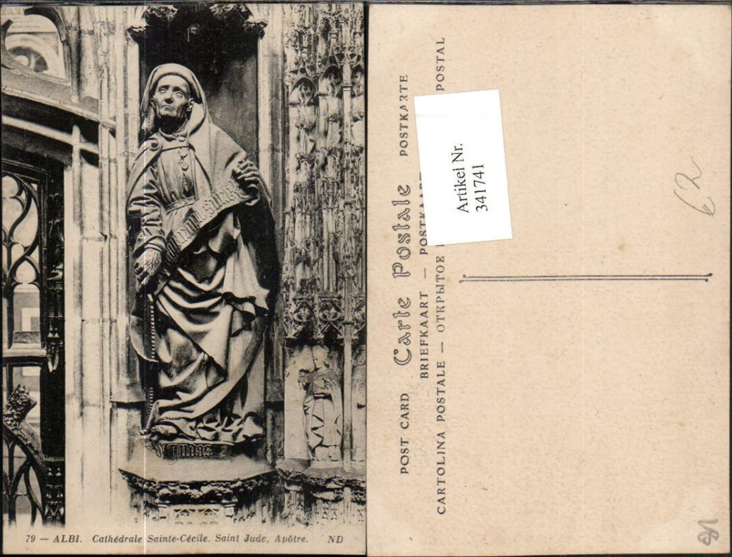 341741,Midi-Pyrenees Tarn Alib Cathedrale Sainte-Cecile Saint Jude Kirche Statue