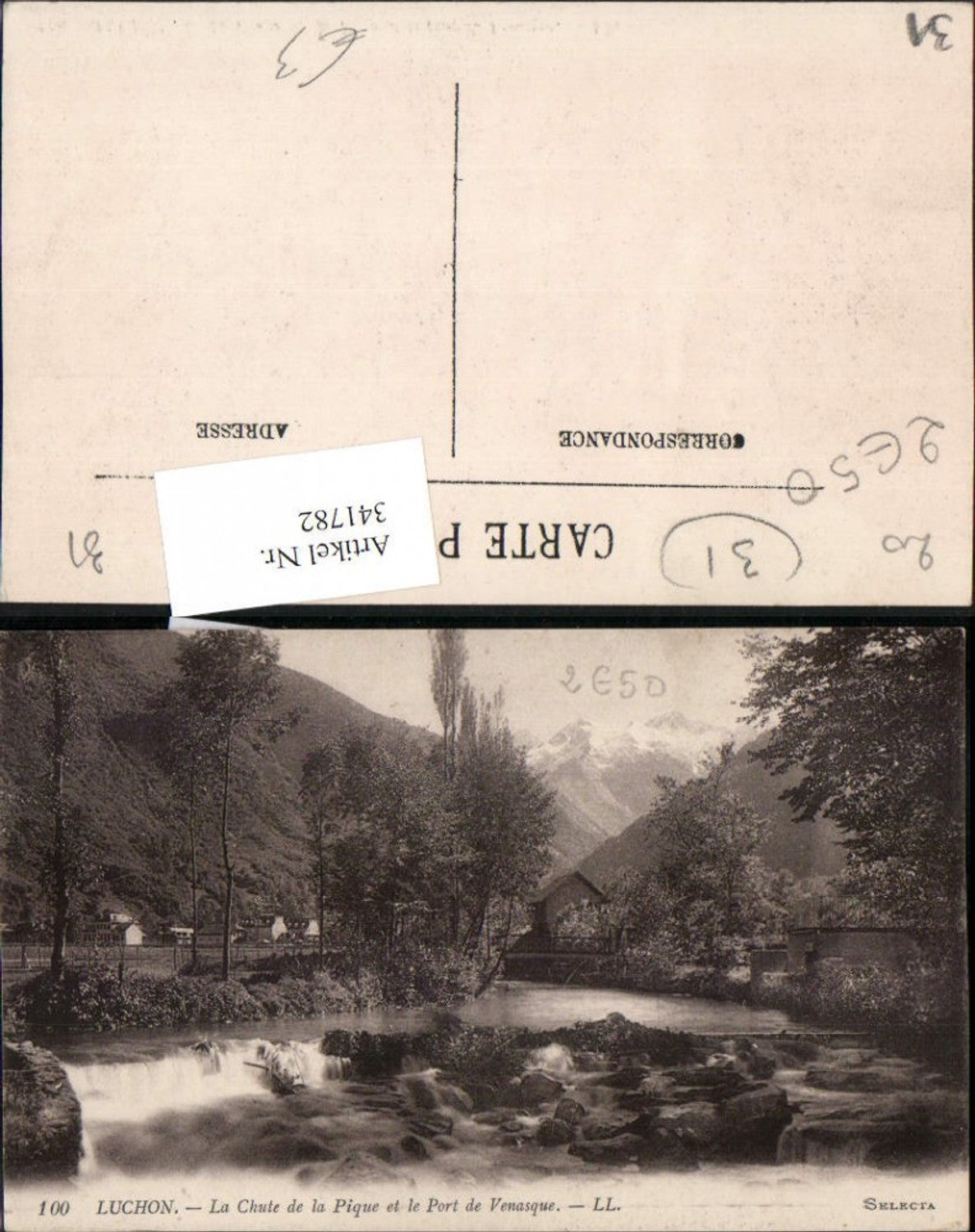 341782,Midi-Pyrenees Haute-Garonne Luchon La Chute de la Pique et le Port de Venasque Wehr