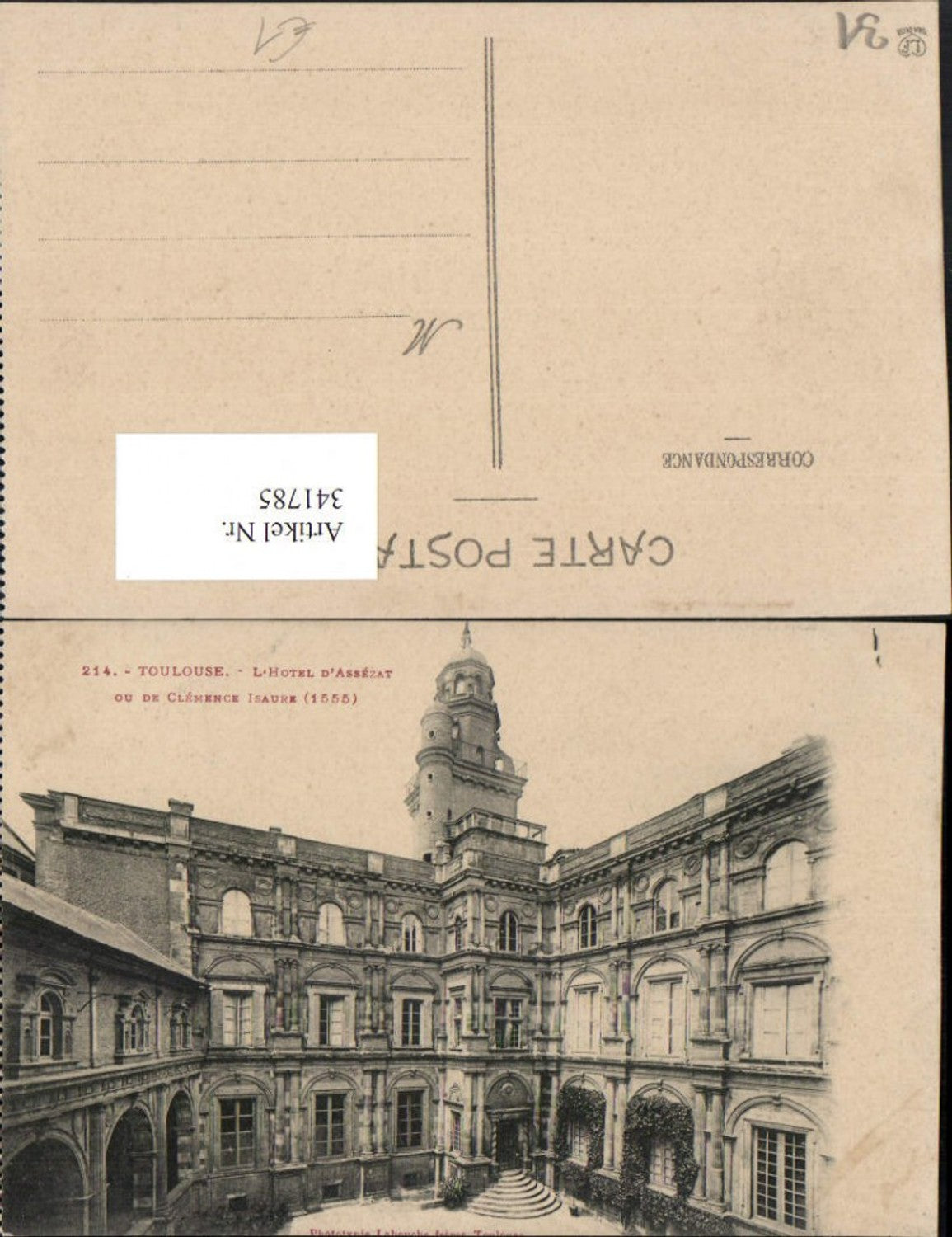 341785,Midi-Pyrenees Haute-Garonne Toulouse l'Hotel d'Assezat Gebäude