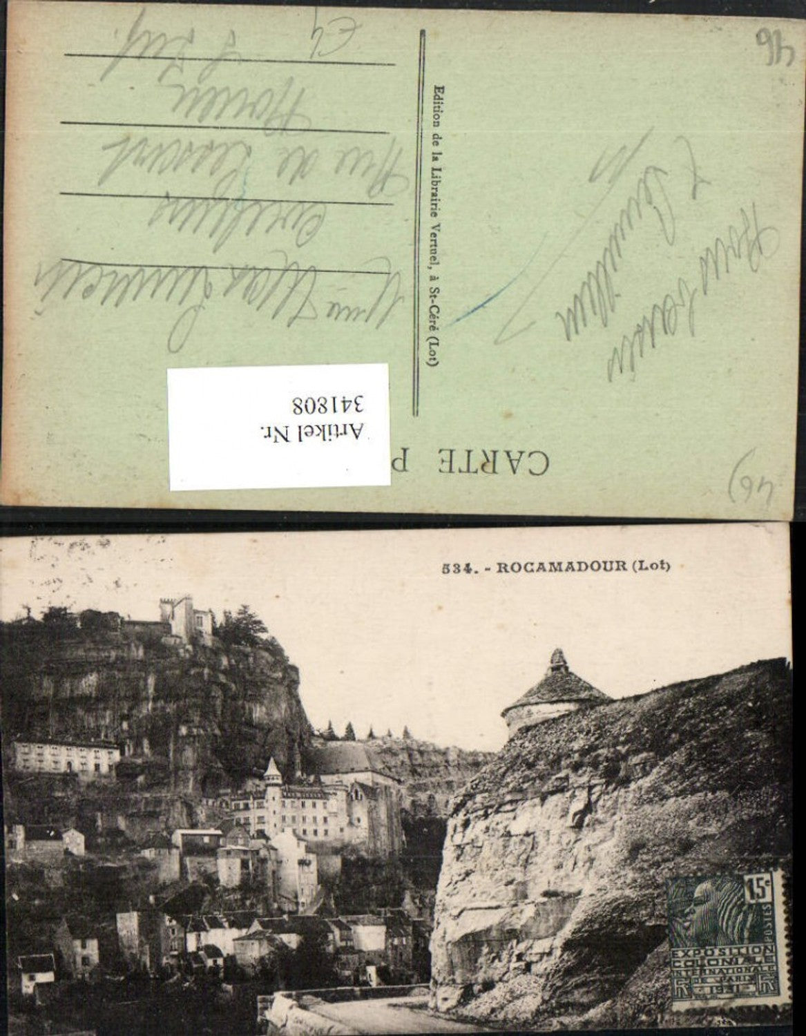 341808,Midi-Pyrenees Lot Rocamadour partial view