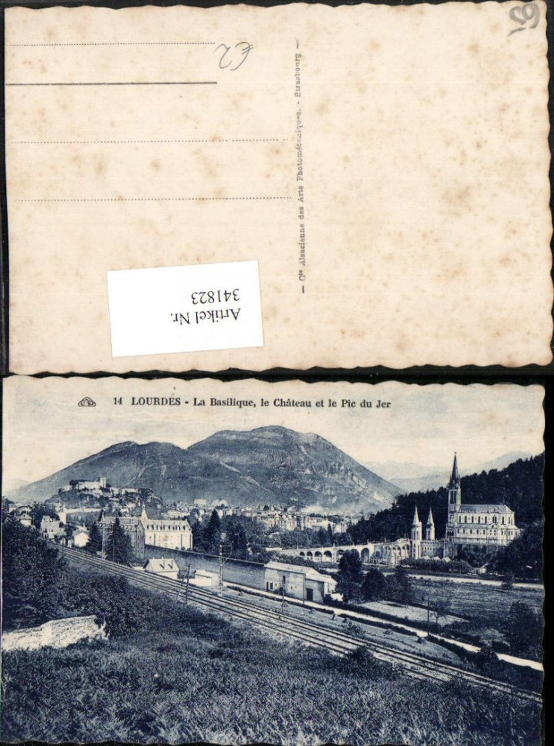 341823,Midi-Pyrenees Hautes-Pyrenees Lourdes La Basilique le Chateau et le Pic du Jer Kirche
